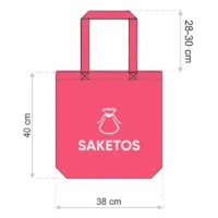 Bolsa de algodón 38 x 42 cm con asas largas - blanca Fiestas y ocasiones especiales
