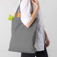 Bolsa de algodón 38 x 42 cm con asas largas - gris Bolsas de algodón