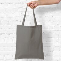 Bolsa de algodón 38 x 42 cm con asas largas - gris Bolsas de la compra con asas