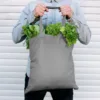 Bolsa de algodón 38 x 42 cm con asas largas - gris Bolsas de algodón