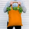 Bolsa de algodón 38 x 42 cm con asas largas - naranja Bolsas de la compra con asas
