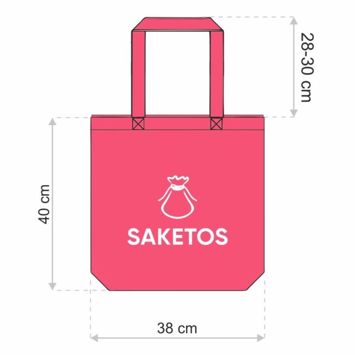 Bolsa de algodón 38 x 42 cm con asas largas - roja Accesorios para hoteles