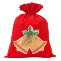 Bolsa de terciopelo 26 x 35 cm - Navidad, Campanas Bolsas de terciopelo