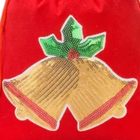 Bolsa de terciopelo 26 x 35 cm - Navidad, Campanas Bolso de la Navidad