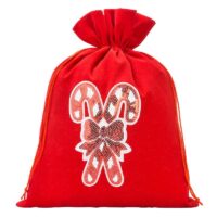 Bolsa de terciopelo 26 x 35 cm - Navidad, Pirulí Bolsas de terciopelo