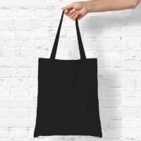 Bolsa de algodón 38 x 42 cm con asas largas - negro Bolsas de algodón