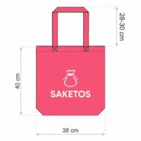 Bolsa de algodón 38 x 42 cm con asas largas - negro Cumpleaños / Día del Santo