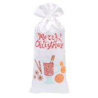 Bolsa de satén 16 x 37 cm con estampado - vino caliente Bolso de la Navidad