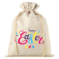 Bolsa grande de yute 30 x 40 cm con estampado - happy San valentín