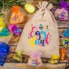 Bolsa grande de yute 30 x 40 cm con estampado – huevos Bolsa de yute
