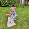 Bolsa grande de yute 30 x 40 cm con estampado – huevos Bolsas con impresion