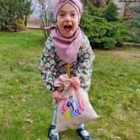 Bolsa grande de yute 30 x 40 cm con estampado – huevos Fiestas y ocasiones especiales