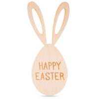 Bolsa de yute con dimensiones 13 x 18 cm- Pascua + huevo de Pascua de madera con orejas Todos los productos