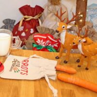 Bolsa estilo lino de 15 x 20 cm con estampado Navidad