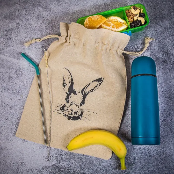 Bolsa estilo lino 26 x 35 cm con estampado - conejo Todos los productos