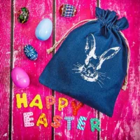 Bolsa grande vaquera 26 x 35 cm con estampado - conejo Bolsas con impresion