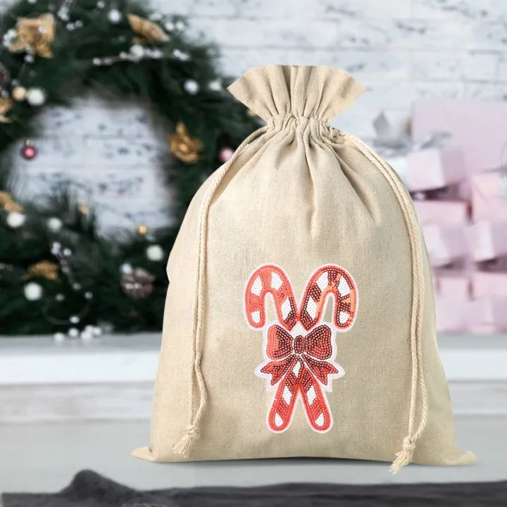 Bolsa estilo lino 30 x 40 cm con la impresión - natural / Pirulí Bolsas con impresion