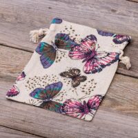 Bolsita estilo lino con la impresión 15 x 20 cm - natural / mariposa Para niños