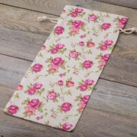 Bolsita estilo lino con la impresión 16 x 37 cm - natural / rosas Para niños