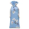 Bolsita estilo lino con la impresión 16 x 37 cm - natural / flores azules Bolsas azules