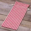 Bolsita estilo lino con la impresión 16 x 37 cm - natural / enrejado rojo Para niños