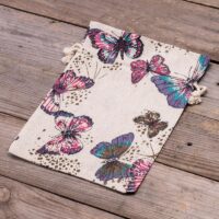 Bolsitas estilo lino con la impresión 18 x 24 cm - natural / mariposa Viajes