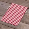 Bolsita estilo lino con la impresión 18 x 24 cm - natural / enrejado rojo Para niños
