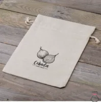 Bolsa grande estilo lino con la impresión 30 x 40 cm - para cebollas (PL) Bolsas con cierre rápido y fácil