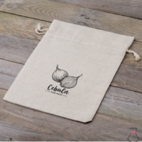 Bolsa grande estilo lino con la impresión 30 x 40 cm - para cebollas (PL) Bolsas con cierre rápido y fácil