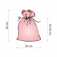 Bolsa estilo lino con la impresión 30 x 40 cm - natural / flores rosadas Viajes