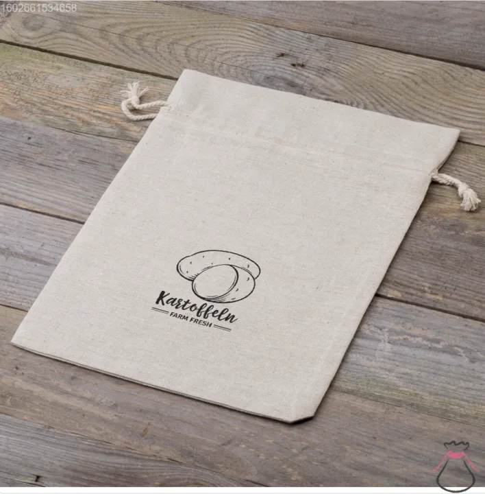 Bolsa grande estilo lino con la impresión 35 x 50 cm - para papas (DE) Jardín y plantas de interior