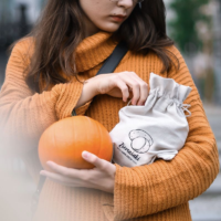 Bolsa grande estilo lino con la impresión 35 x 50 cm - para papas (PL) Lifehack: ideas inteligentes