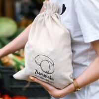 Bolsa grande estilo lino con la impresión 35 x 50 cm - para papas (PL) Bolsas con cierre rápido y fácil
