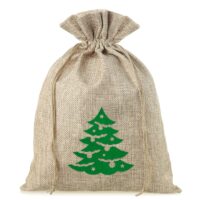 Bolsa de yute 26 x 35 cm - árbol de Navidad Bolso de la Navidad