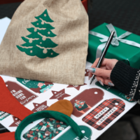 Bolsa de yute 26 x 35 cm - árbol de Navidad Bolsa de yute