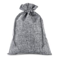 Bolsa grande de yute 26 x 35 cm - gris Bolsas plata / gris