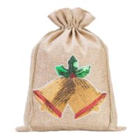 Bolsa de yute 26 x 35 cm - Navidad, Campanas Bolso de la Navidad