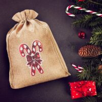 Bolsa de yute 26 x 35 cm - Navidad, Pirulí Bolsas ocasionales