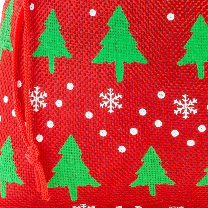 Bolsa grande de yute 26 x 35 cm -  rojo / árbol de Navidad Todos los productos