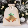 Bolsa de yute 30 x 40 cm - Navidad, Campanas Bolsas ocasionales