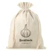 Bolsa estilo lino con la impresión 22 x 30 cm - natural / para ajo (DE) Bolsas grandes 22x30 cm