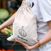 Bolsa estilo lino con la impresión 22 x 30 cm - natural / para ajo (DE) Lifehack: ideas inteligentes