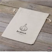 Bolsa estilo lino con la impresión 22 x 30 cm - natural / para ajo (DE) Jardín y plantas de interior