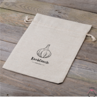 Bolsa estilo lino con la impresión 22 x 30 cm - natural / para ajo (DE) Jardín y plantas de interior