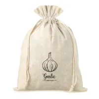 Bolsa estilo lino con la impresión 22 x 30 cm - natural / para ajo (EN) Bolsas grandes 22x30 cm
