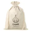 Bolsa estilo lino con la impresión 22 x 30 cm - natural / para ajo (PL) Bolsas grandes 22x30 cm