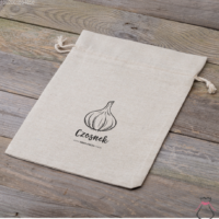 Bolsa estilo lino con la impresión 22 x 30 cm - natural / para ajo (PL) Jardín y plantas de interior