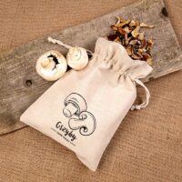 Bolsa estilo lino con la impresión 22 x 30 cm - natural / para setas (PL) Bolsas grandes de lino