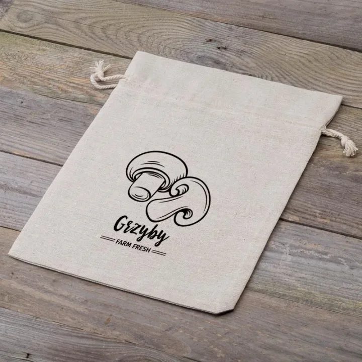 Bolsa estilo lino con la impresión 22 x 30 cm - natural / para setas (PL) Bolsas grandes