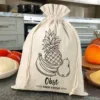 Bolsa grande estilo lino 30 x 40 cm con la impresión - fruta (DE) Bolsas grandes de lino